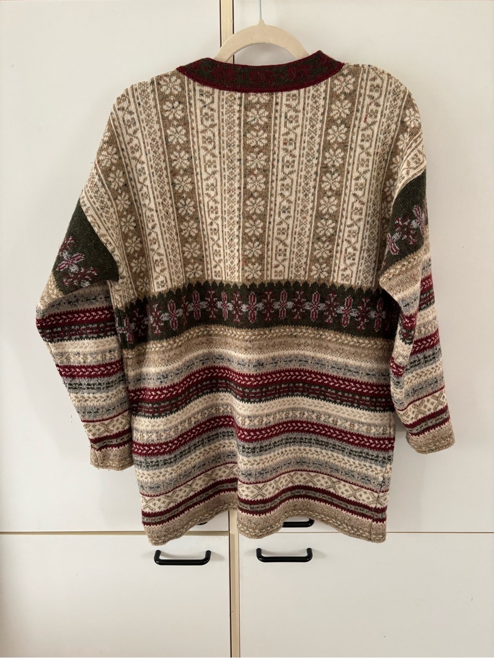 Vintage Marie Claire Fair Isle Wool Blend Nordic Sweater Women L Cozy Grandpa - Picture 7 of 10